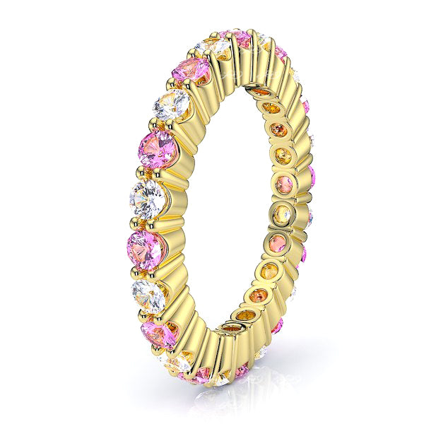 Yellow Diamond and Pink Sapphire