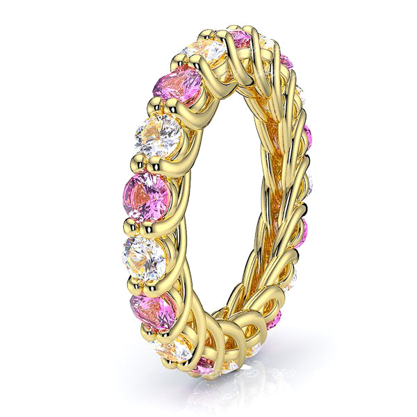 Yellow Diamond and Pink Sapphire