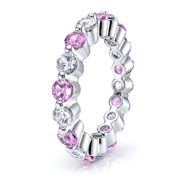 White Diamond and Pink Sapphire
