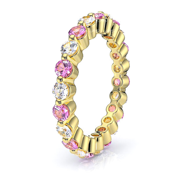 Yellow Diamond and Pink Sapphire