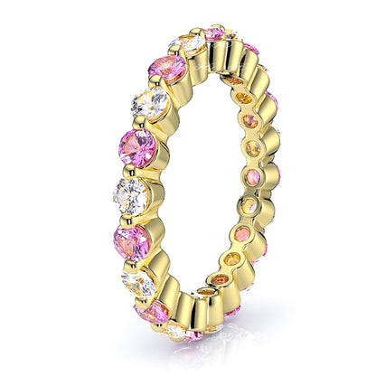 Yellow Diamond and Pink Sapphire