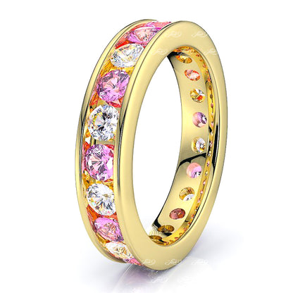 Yellow Diamond and Pink Sapphire