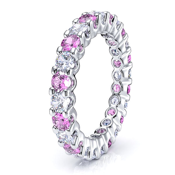 White Diamond and Pink Sapphire