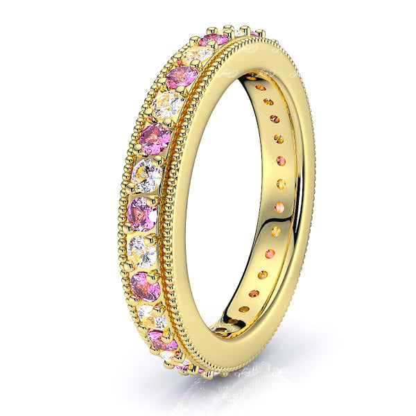 Yellow Diamond and Pink Sapphire