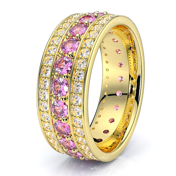 Yellow Diamond and Pink Sapphire