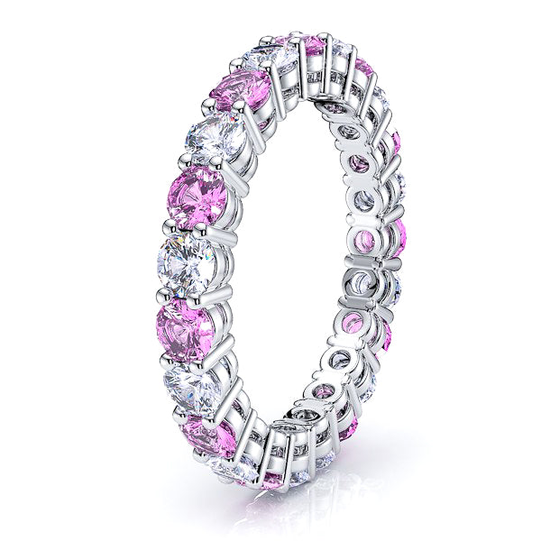 White Diamond and Pink Sapphire