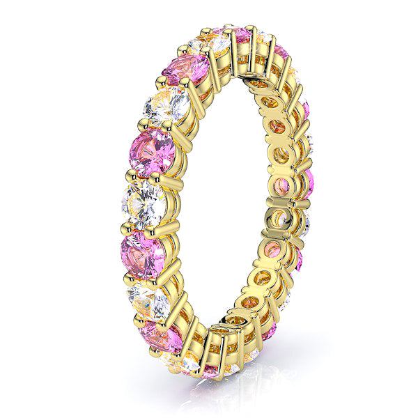 Yellow Diamond and Pink Sapphire