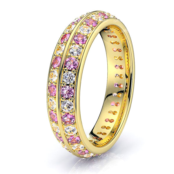 Yellow Diamond and Pink Sapphire