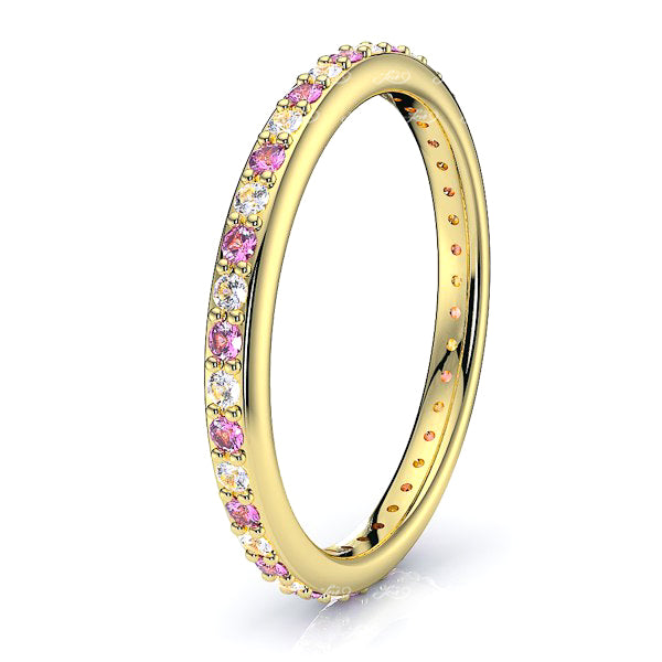 Yellow Diamond and Pink Sapphire
