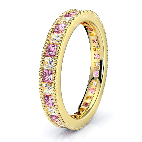 Yellow Diamond and Pink Sapphire
