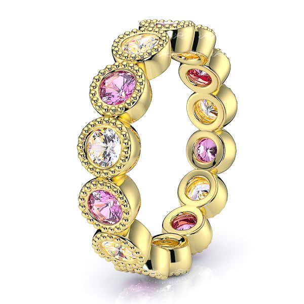 Yellow Diamond and Pink Sapphire