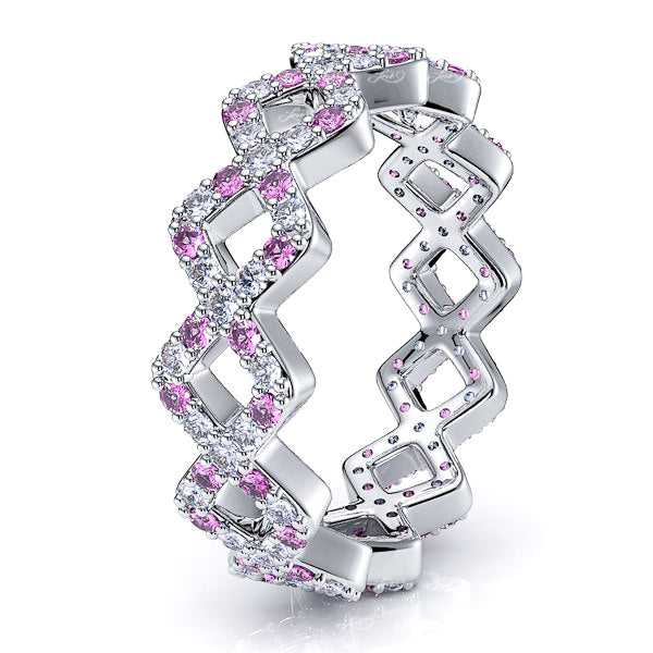White Diamond and Pink Sapphire