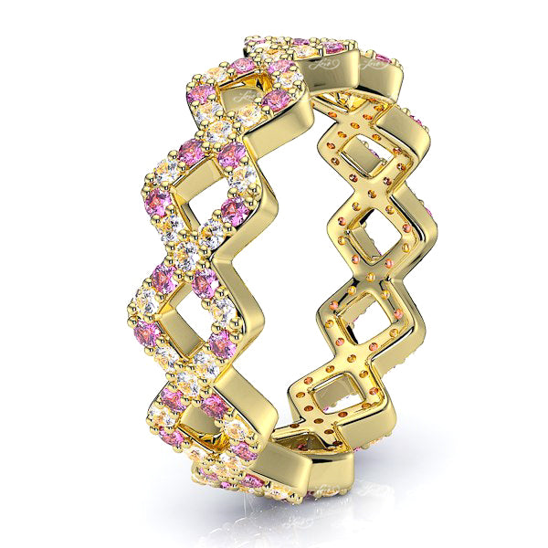 Yellow Diamond and Pink Sapphire