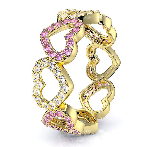 Yellow Diamond and Pink Sapphire