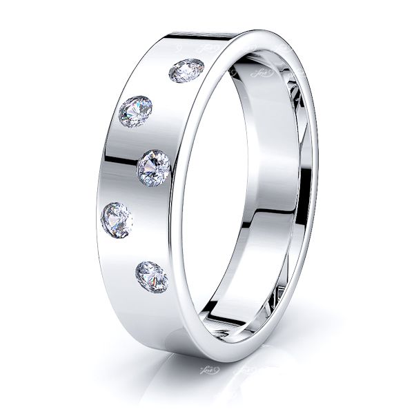 Pearl Womens Diamond Wedding Band